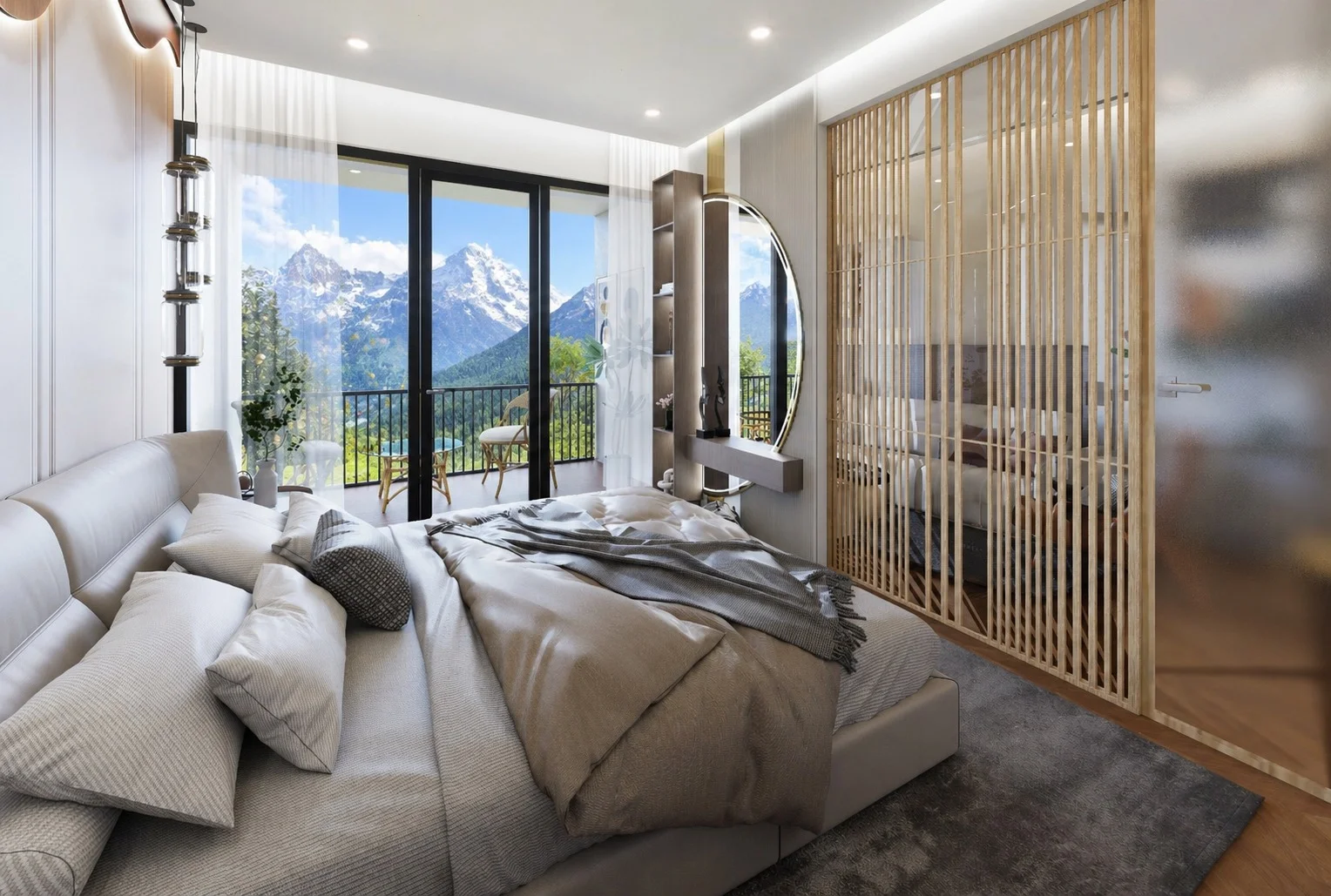 Prince Suite 1 BHK bedroom mountain view Kasauli Green